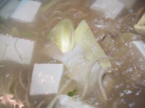 中華風☆筍、豆腐、キノコの野菜あんかけ風スープ春雨